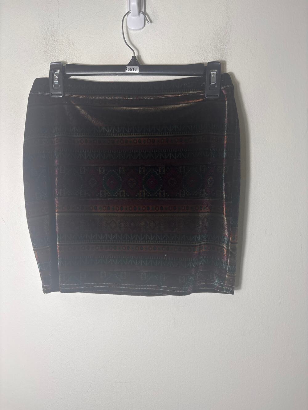 TCEC Jewel Toned Velour Mini Skirt Sz M